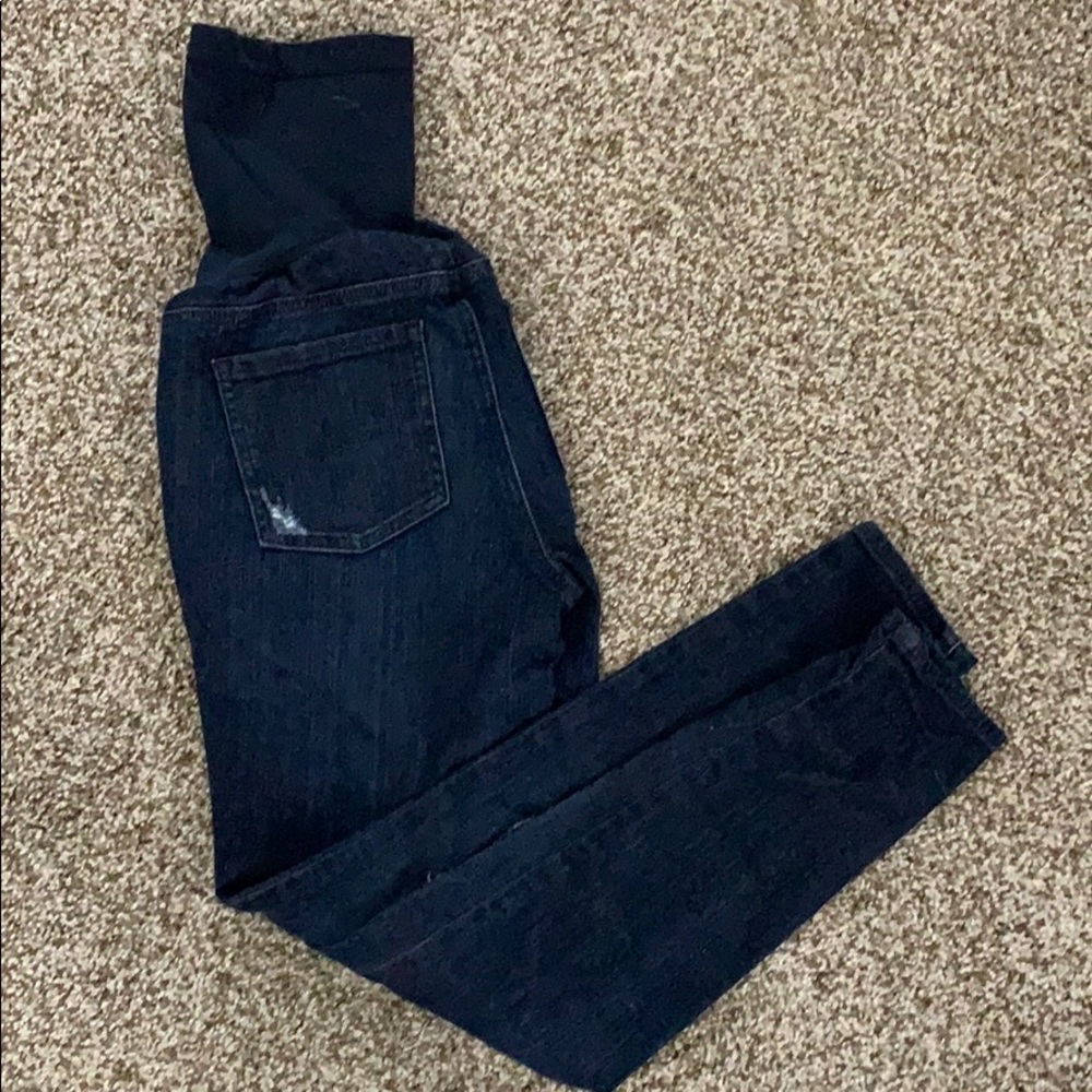 Dark wash maternity jeggings